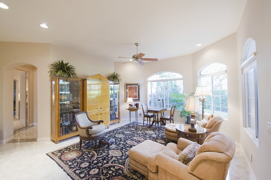 Living room with ceiling fan