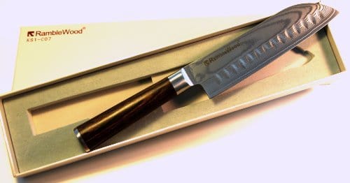 Ramblewood Santoku Knife in its package